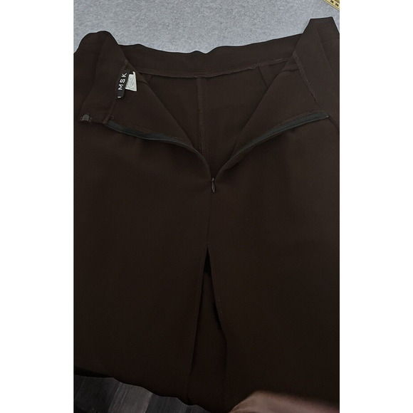 MSK Womens Evening Dress Pants SZ XL Brown Sheer Overlay Wide Leg Flowy Palazzo - Picture 3 of 8